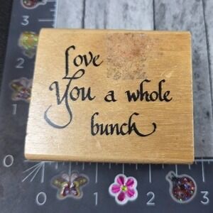 Hampton Art Love You A Whole Bunch 1997 Rubber Stamp Wood #V119